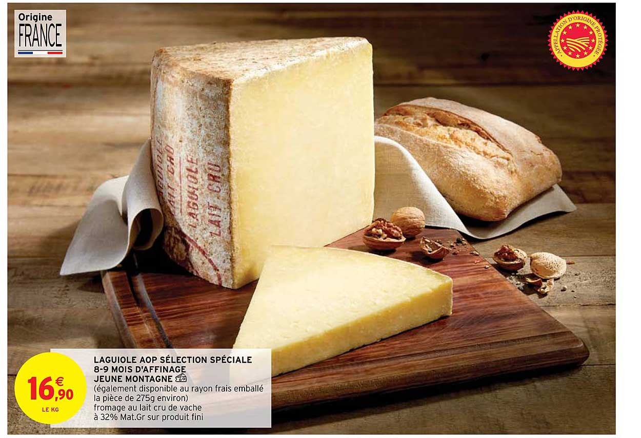 laguiole aop sélection spéciale 8-9 mois d'affinage jeune montagne