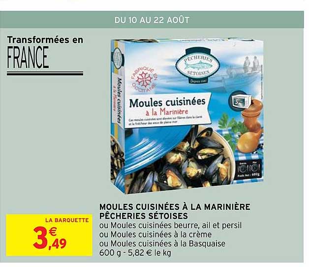 moules cuisinées à la marinière pêcheries sétoises