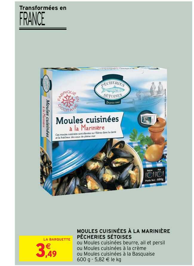 moules cuisinées à la marinière pêcheries sétoises