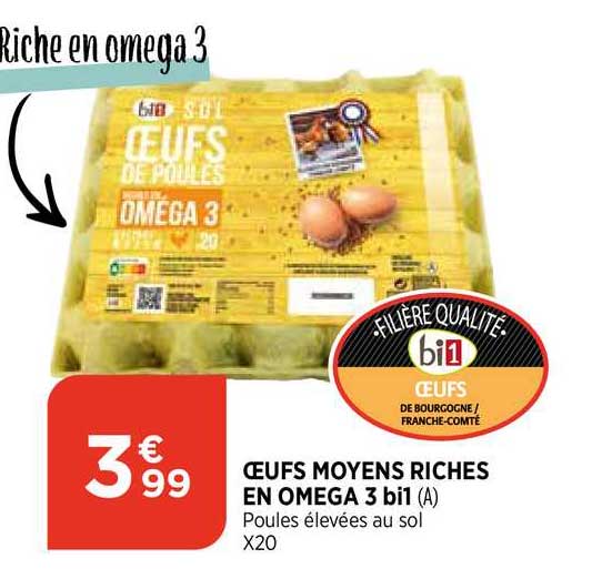 Oeufs Moyens Riches En Oméga 3 Bi1
