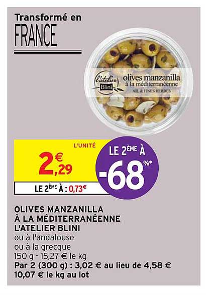 olives manzanilla à la méditerranéenne l'atelier blini