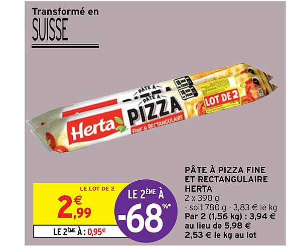 Pâte à Pizza Fine Et Rectangulaire Herta
