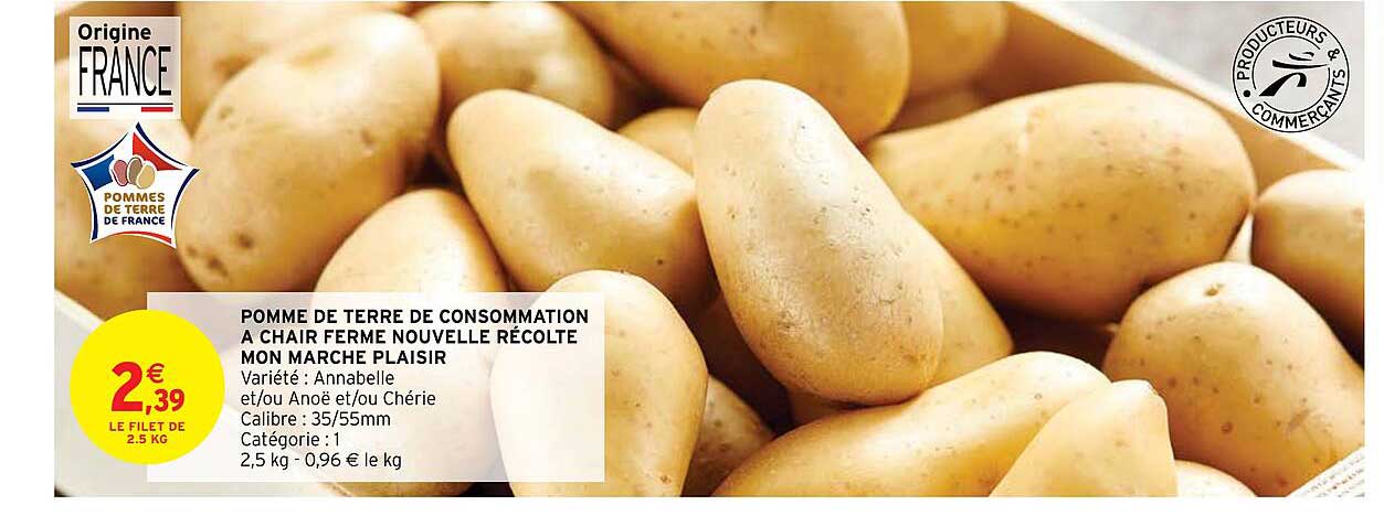 Pomme De Terre De Consommation à Chair Ferme Nouvelle Récolte Mon Marché Plaisir