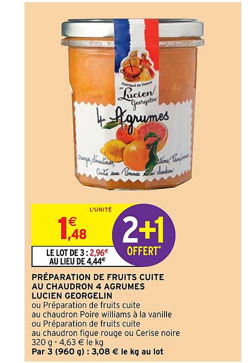 préparation de fruits cuite au chaudron 4 agrumes lucien georgelin