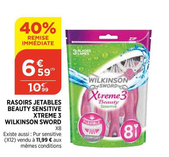 Rasoirs Jetables Beauty Sensitive Xtreme 3 Wilkinson Sword