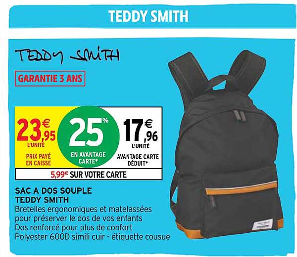 sac à dos souple teddy smith