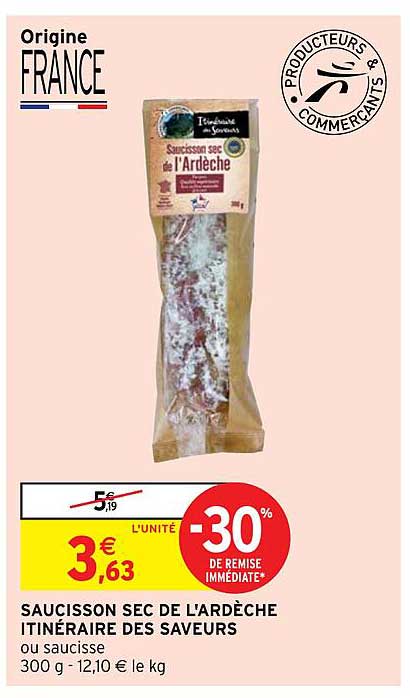 saucisson sec de l'ardèche itinéraire des saveurs