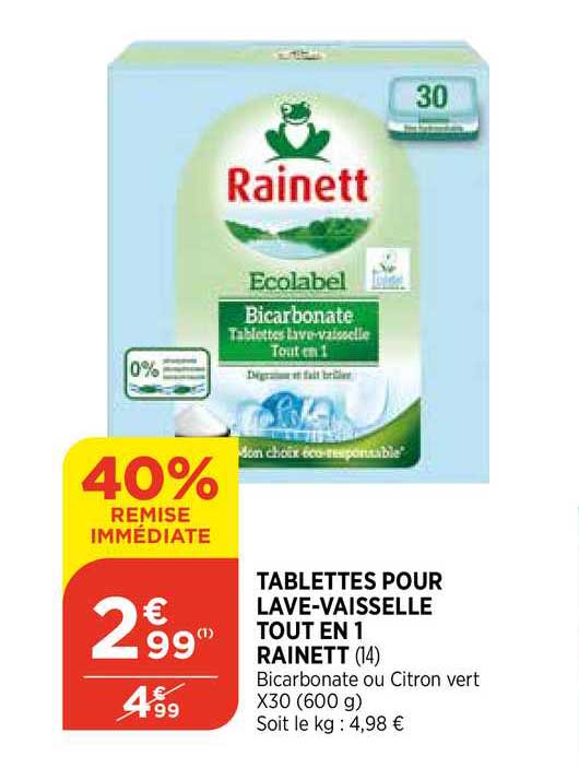 tablettes pour lave-vaisselle tout en 1 rainett