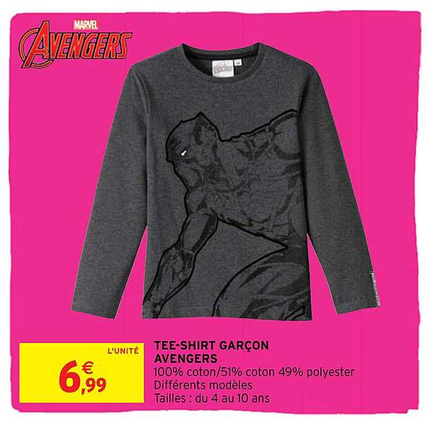 tee-shirt garçon avengers