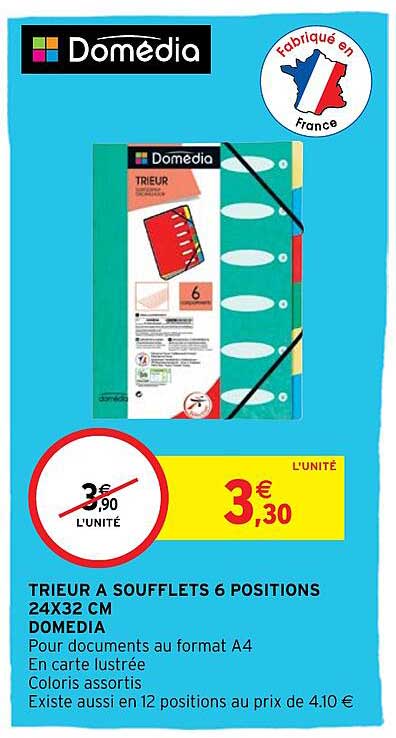 trieur à soufflets 6 positions 24 x 32 cm domédia