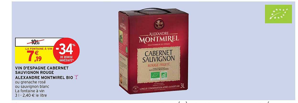 vin d'espagne cabernet sauvignon rouge alexandre montmirel bio