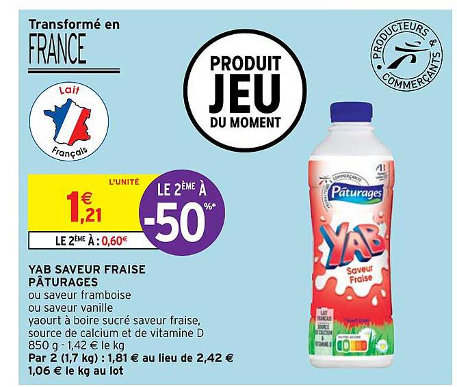 Yab Saveur Fraise Pâturages