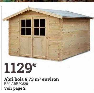 abri bois 9,73 m² environ