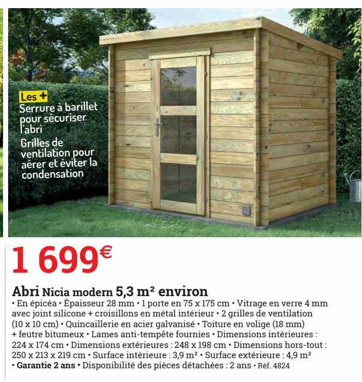abri nicia modern 5,3 m² environ