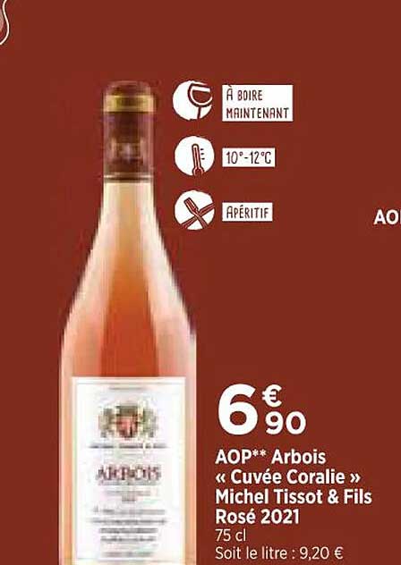 aop arbois «cuvée coralie» michel tissot & fils rosé 2021