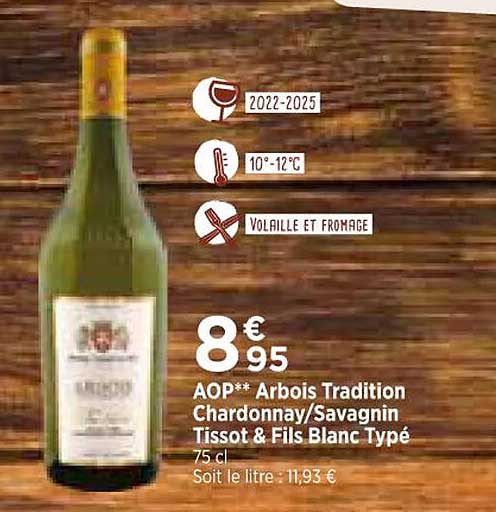 aop arbois tradition chardonnay-savagnin tissot & fils blanc typé