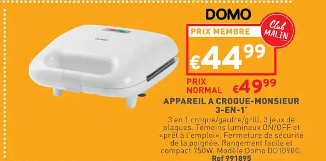 appareil à croque-monsieur 3-en-1