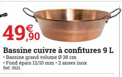 Bassine Cuivre à Confitures 9 L