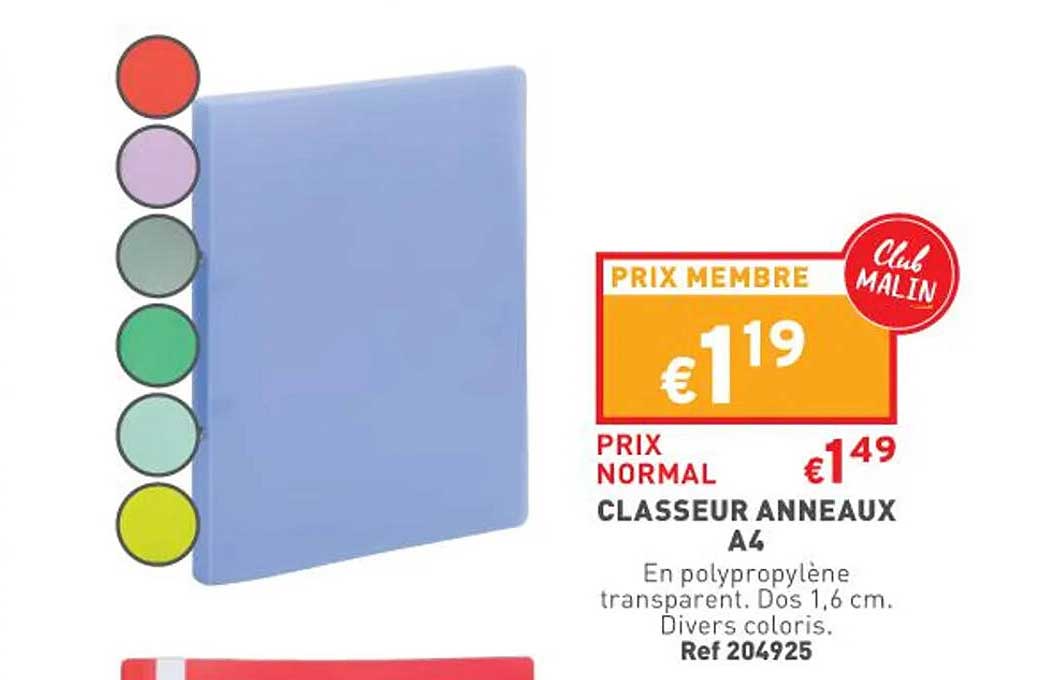 Classeur Anneaux A4