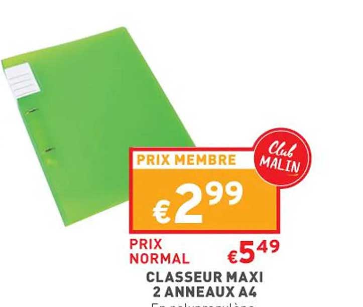 Classeur Maxi 2 Anneaux A4