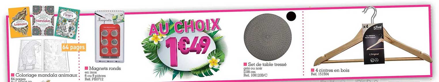 coloriage mandala animaux, magnets ronds, set de table tressé, 4 cintres en bois