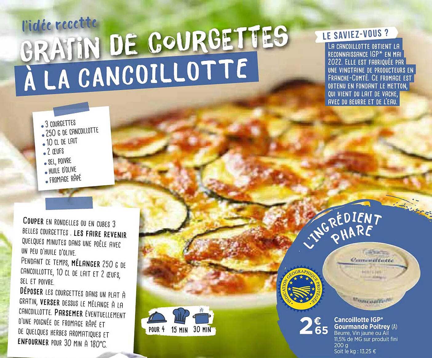 Gratin De Courgettes à La Cancoillotte, Cancoillotte Igp Gourmande Poitrey