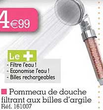 pommeau de douche filtrant aux billes d'argile