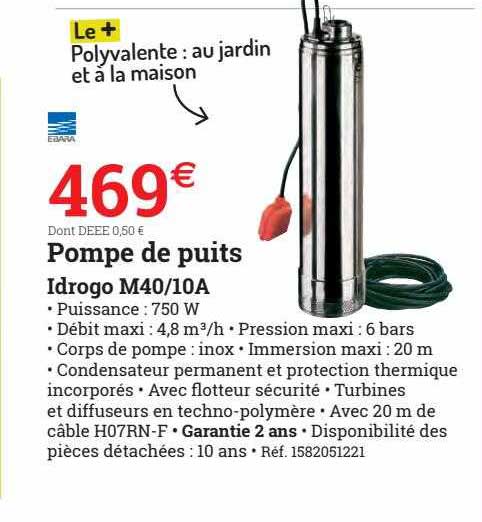 pompe de puits idrogo m40-10a