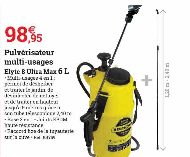 pulvérisateur multi-usages elyte 8 ultra max 6 l