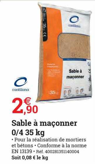 sable à maçonner 0-4 35 kg