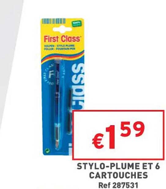 stylo-plume et 6 cartouches