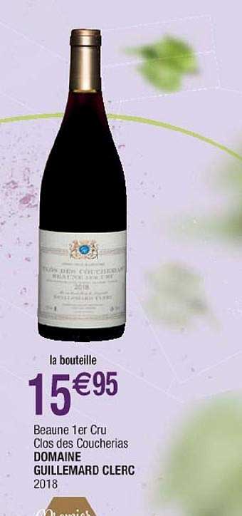 beaune 1er cru clos des coucherias domaine guillemard clerc