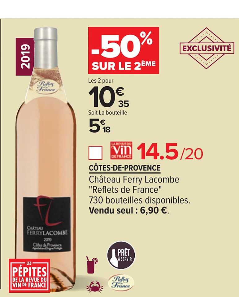 côtes de provence château ferry lacombe reflets de france -50% sur le 2ème