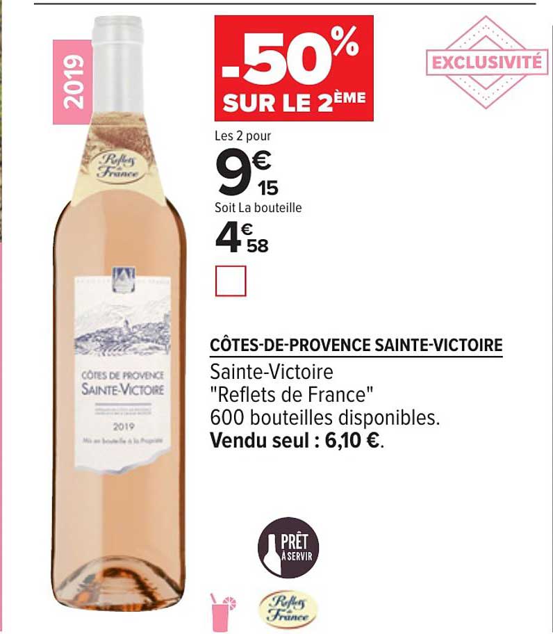 côtes de provence sainte victoire sainte victoire reflets de france -50% sur le 2ème