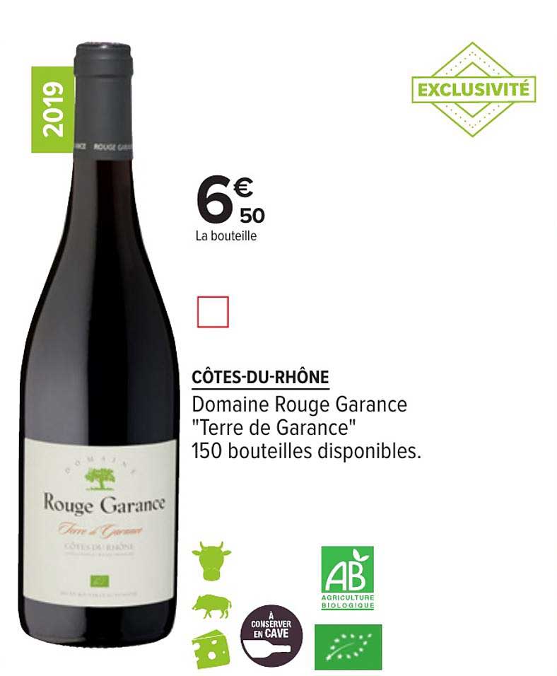 Côtes Du Rhône Domaine Rouge Garance Terre De Garance