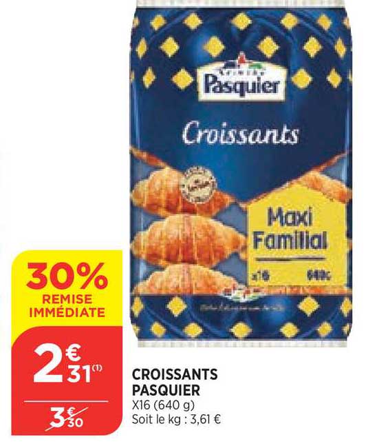 Croissants Pasquier 30% Remise Immédiate