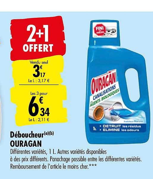 Déboucheur Ouragan 2+1 Offert