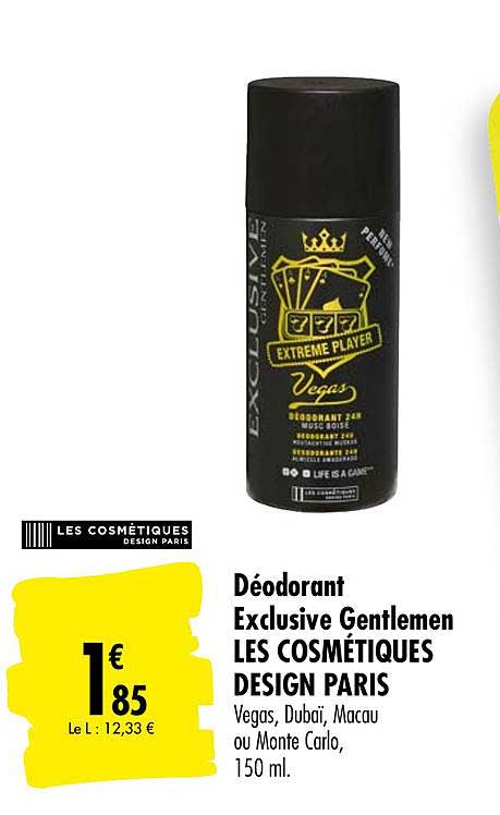 déodorant exclusive gentlemen les cosmétiques design paris