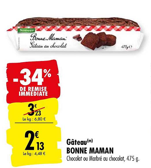 gâteau bonne maman -34% remise immédiate