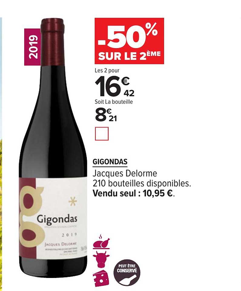 gigondas jacques delorme -50% sur le 2ème