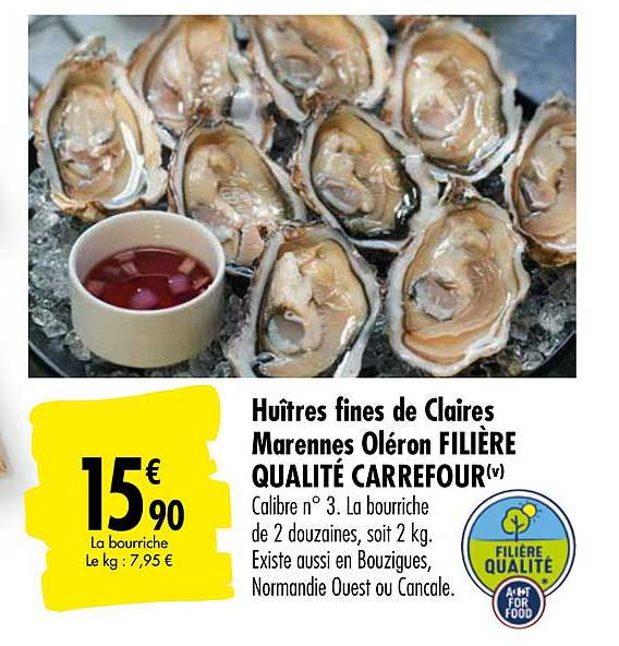 huîtres fines de claires marennes oléron filière qualité carrefour