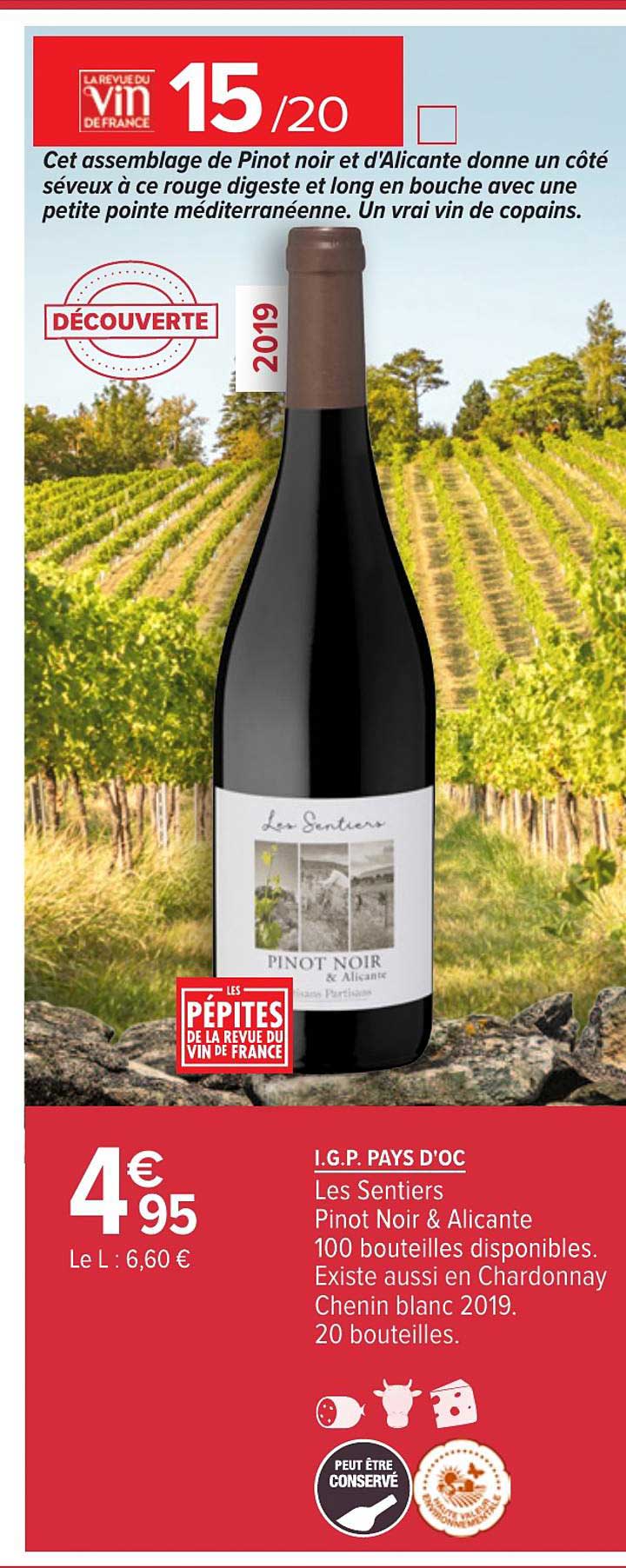 i.g.p. pays d'oc les sentiers pinot noir & alicante