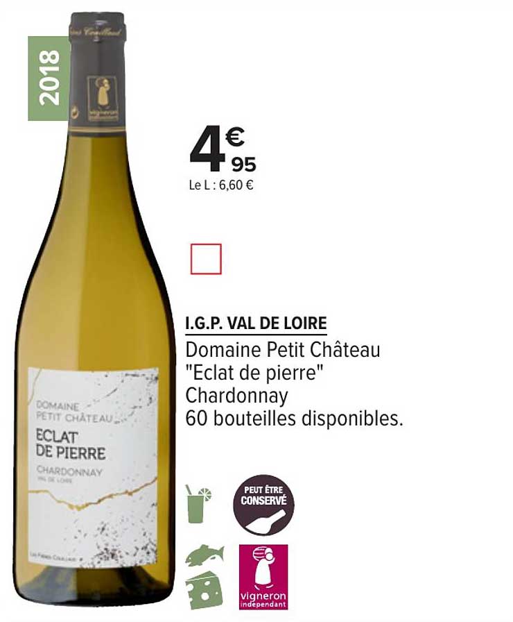 i.g.p. val de loire domaine petit château eclat de pierre chardonnay