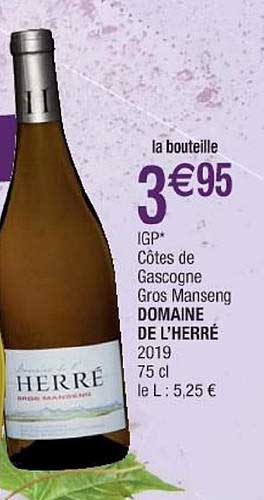 igp côtes de gascogne gros manseng domaine de l'herré