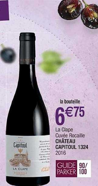 la clape cuvée rocaille château capitoul 1324