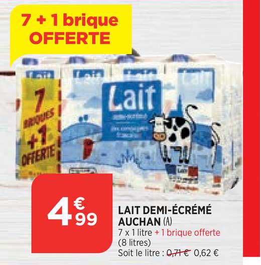 Lait Demi écrémé Auchan