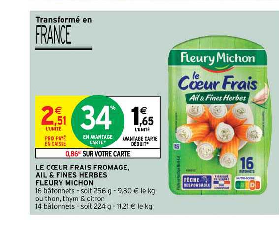 le coeur frais fromage ail fines herbes fleury michon