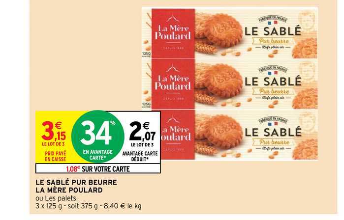 le sablé pur beurre la mère poulard 34% remise immédiate