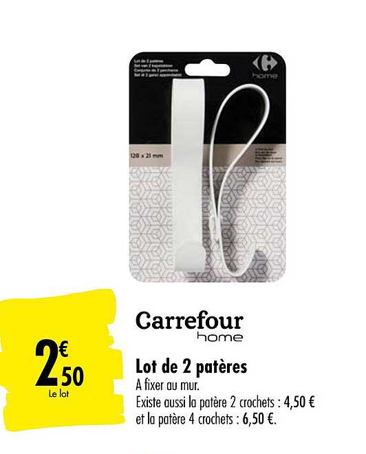 lot de 2 patères carrefour home
