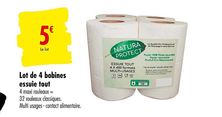 lot de 4 bobines essuie tout